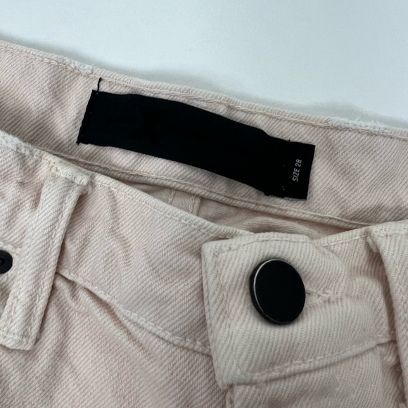 Alexander Wang Romp Denim Shorts Pale Pink Distressed Ripped Festival High Waist - Picture 10 of 12